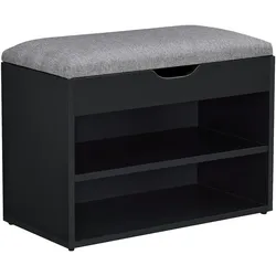 Helloshop26 - Schuhaufbewahrungsbank 46 x 60 x 30 cm schwarz grau