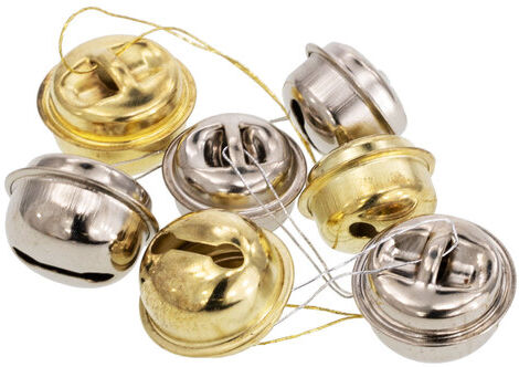 Schellen, gold und silber, zwei Größen, 28 Stück