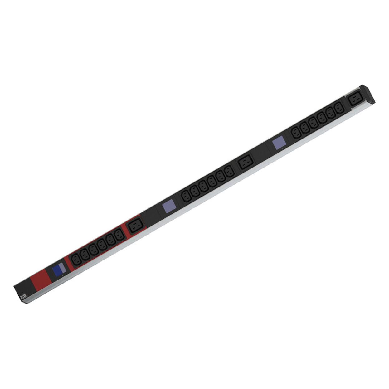 Bachmann BN0500 48,26cm 19Zoll PDU 1HE 18xC13 3xC19 Leistungsmessung Anschluss CEE 3x16A rot (800.2398)