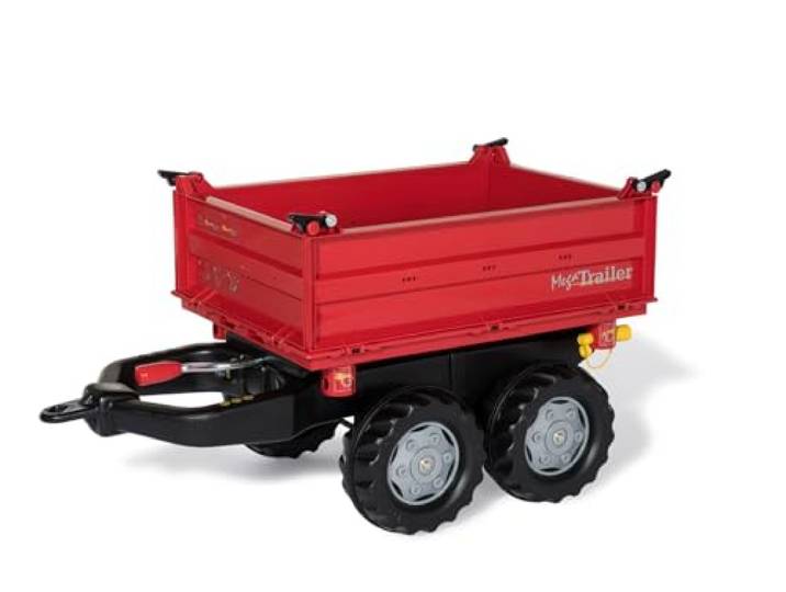 Rolly Toys Mega Trailer 123018, Zweiachsanhänger, Dreiseitenkipper, rot