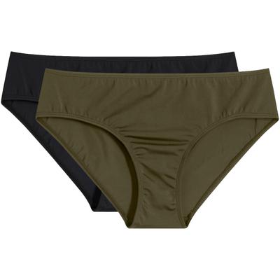 Bikini-Hose BONPRIX, Damen, Gr. 52, N-Gr, grün (dunkeloliv, schwarz), Obermaterial: 80% Polyamid, 20% Elasthan. Futter: 100% Polyester, Basic, Badehosen Bikini-Hose, in vielen Größen verfügbar