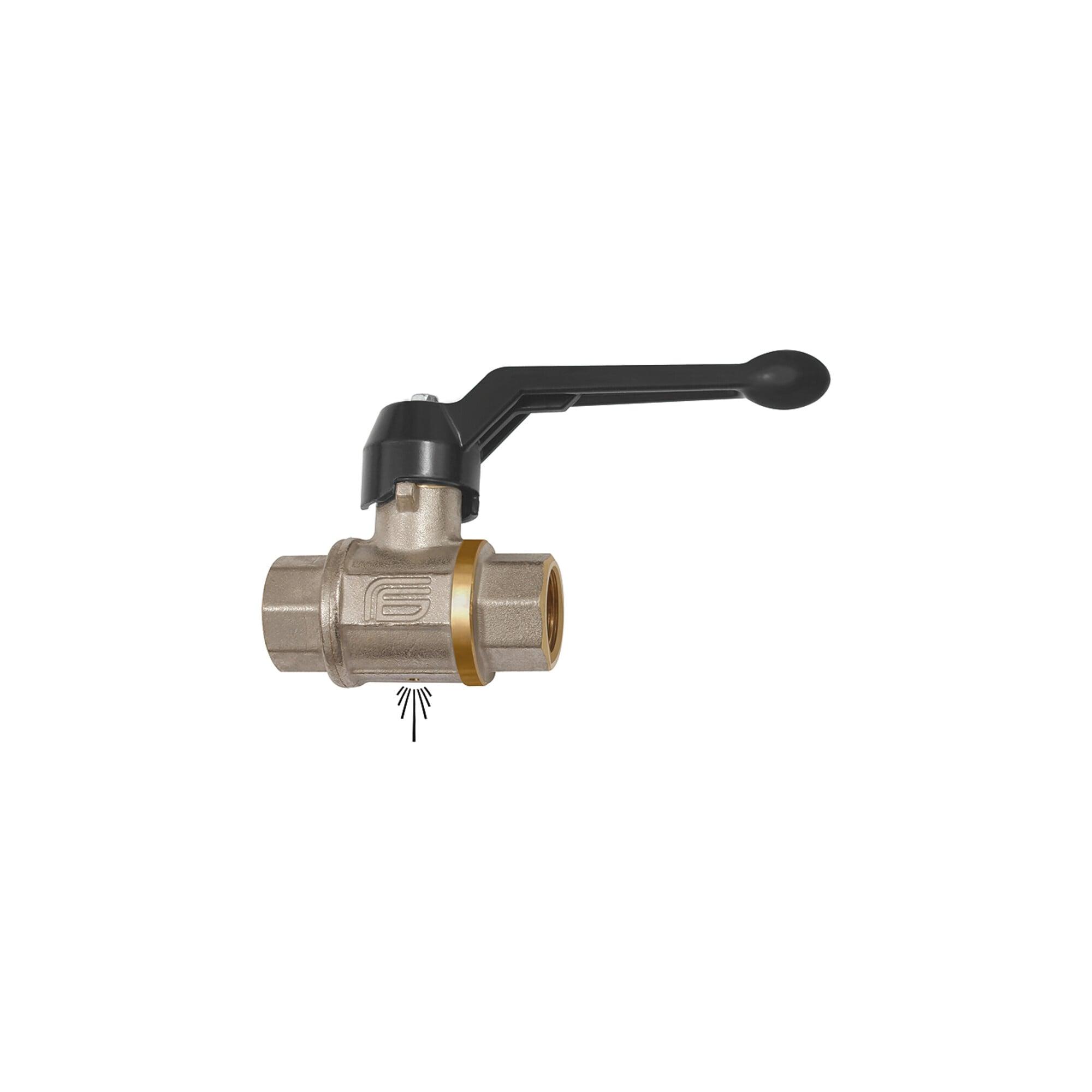 Riegler Sicherheitskugelhahn, n. abschließbar, Entlüftung, MS vern., Rp 1 (350.505)