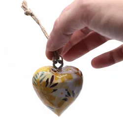 Large Decor Wood Hearts -  Yellow Floral