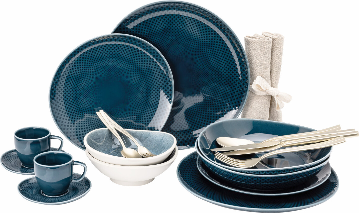 Rosenthal Junto Ocean Espresso Set 24-delig Blau/Aquamarine Porselein
