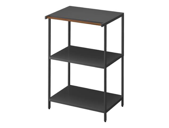 YAMAZAKI 3598 Tower 3Tiered Storage Rack, Black, Steel/Wood, 60 x 46.5 x 90 cm