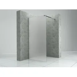 Fa-Bausysteme Walk-In Glasdusche Milchglas Halterung: Chrome 800 mm