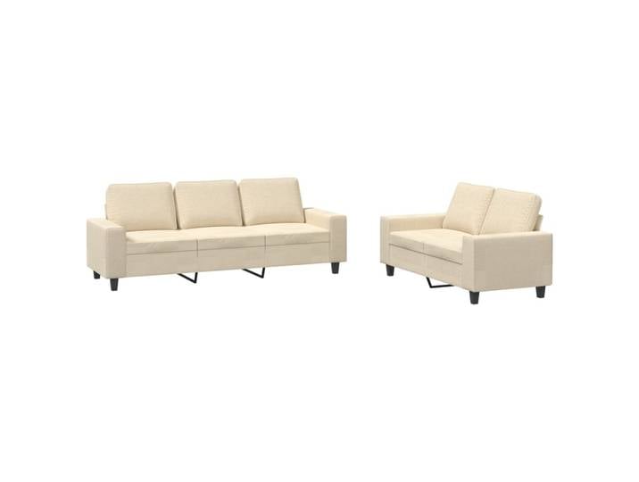 vidaXL Ensemble de canapés 2 pièces tissu crème
