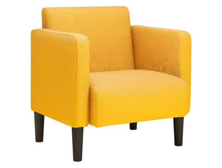 Sessel mit Armlehnen Hellgelb 54 cm Cordstoff Cordstoff, Sperrholz-Armlehnen, Schaumstoff-Federung, Wohnzimmer, Schlafzimmer, Arbeitszimmer, Empfangsbereich