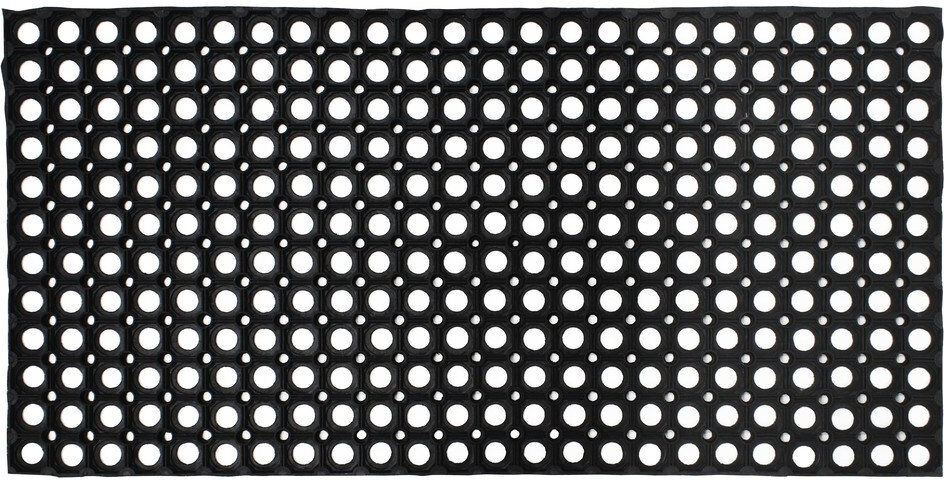 JVL Non-Slip Doormat Black 50cm W x 100cm L