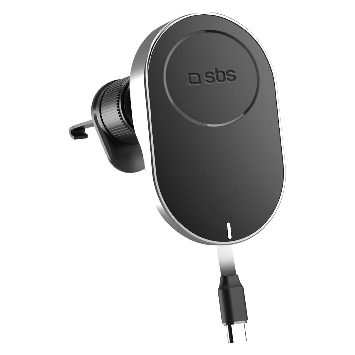 SBS Autohalterung mit einziehbarem Kabel und kabellosem Laden mit MagSafe-Kompatibilität (TESUPP15WRETRACABL)