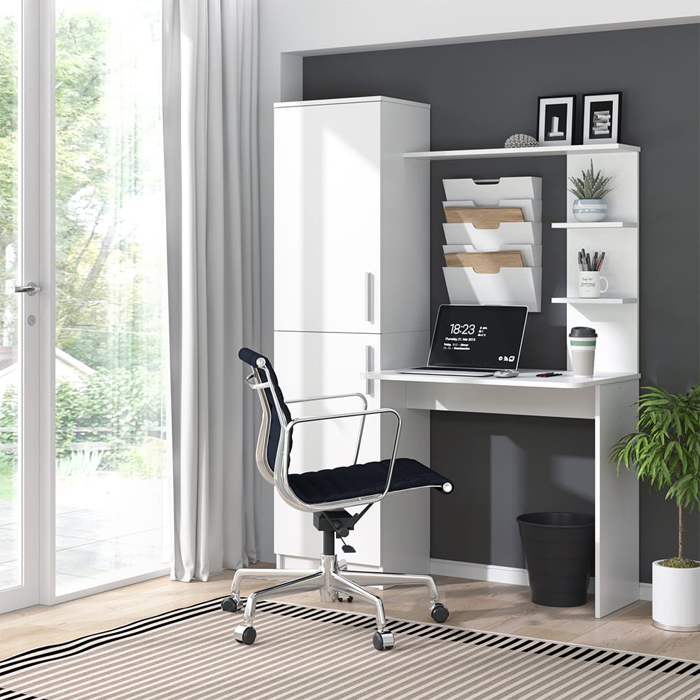 Vicco Bureau blanc 122,9x168 cm Blanc 123x169x52cm