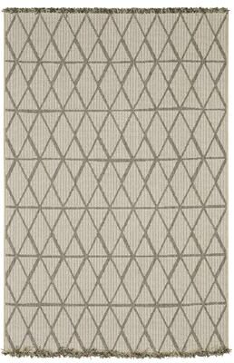 Style Haven Grayton Diamond Lattice Beige/ Black Indoor-Outdoor Fringe Edge Rug