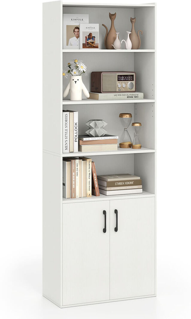 17 Stories 178 CM Bookcase 6-Tier Modern Style Storage Cabinet White 178cm H X 62cm W X 30cm D