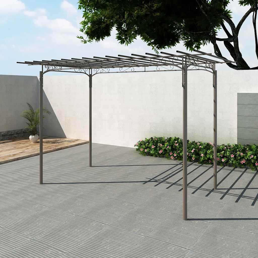 vidaXL Arco de rosa de jardín glorieta de acero decoración de jardín Plateado