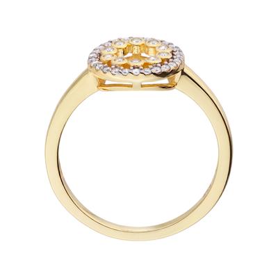 Fingerring JOBO "Kreis Ring" Gr. 56, gold (vergoldet), Fingerringe, Damen, 56, Silber 925 (Sterlingsilber), Fingerring, 925 Silber vergoldet mit 36 Zirkonia
