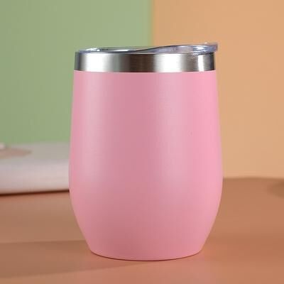 Smart Shopping Spot Stainless Steel Eggshell Cup Thermos Bottle, Portable Coffee Cups, Water Bottle For Office, School, Travel pink