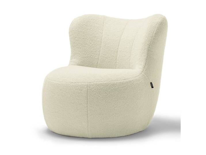 freistil by Rolf Benz 173 Sessel in Teddystoff, Schäfchenstoff oder Flachgewebe - Teddystoff 6530 cremeweiß gefertigt im Schwarzwald, Spitzname Gummibär , trendige Farben, weich und flauschig, bequem gepolstert, Cozy-Edition, Bouclé Modern