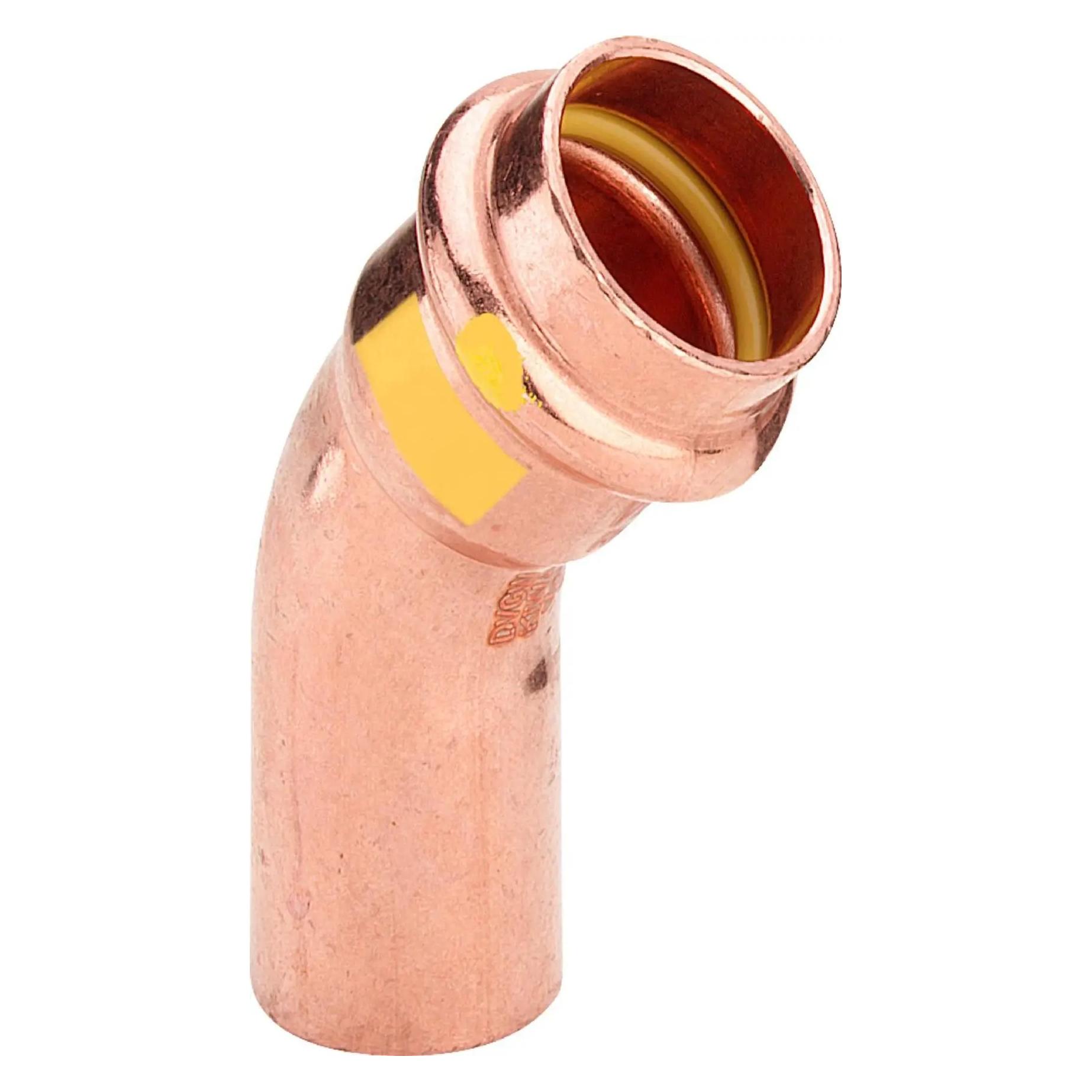 Viega GmbH & Co.KG Bogen Profipress G Kupfer 45Grad I/A mit SC-Contur 54mm (345730)
