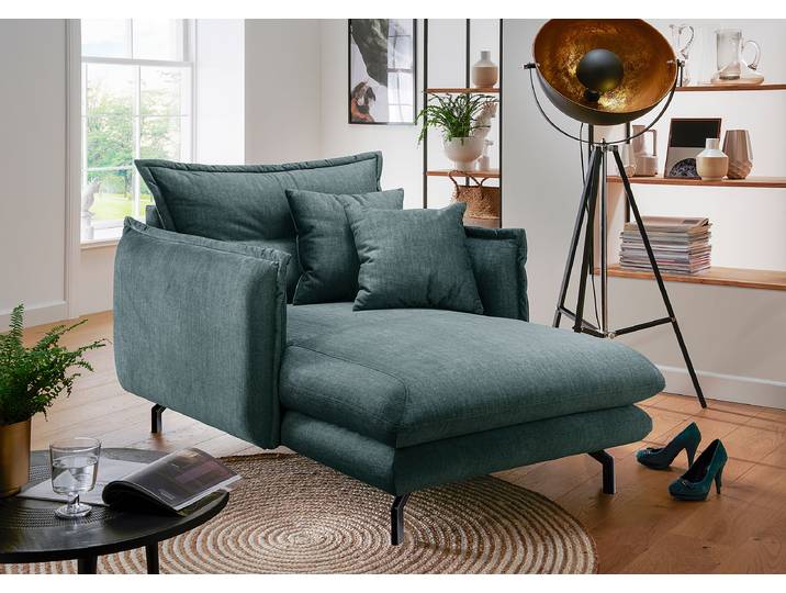 XXL-Sessel Blau Samt Josita 111 x 101 x 167cm