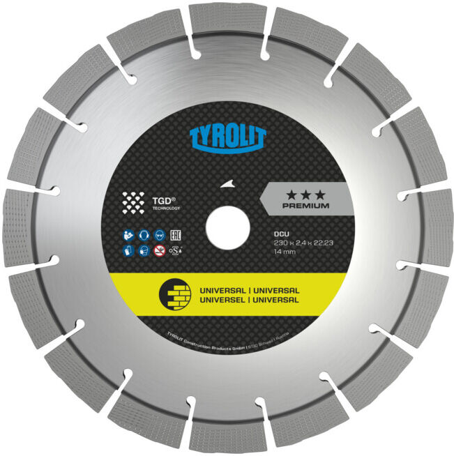 TYROLIT Disque de tronçonnage diamanté 4 en1 PREMIUM*** Premium, ⌀ disque : 230 mm (34468871)