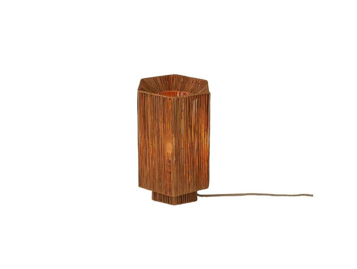 Lampe de table raphia marron foncé 36x24x36cm