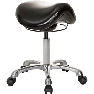 hJh-OFFICE Drehhocker ORTHO SIT, 702310, Kunstleder, Rollen, Sattelsitz, schwarz
