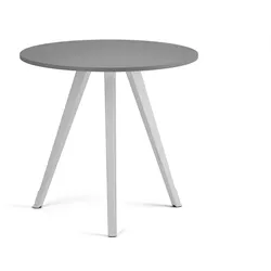 Couchtisch PRIMO ZEN, Durchmesser 80 cm, weißes Metallgestell, Graphit