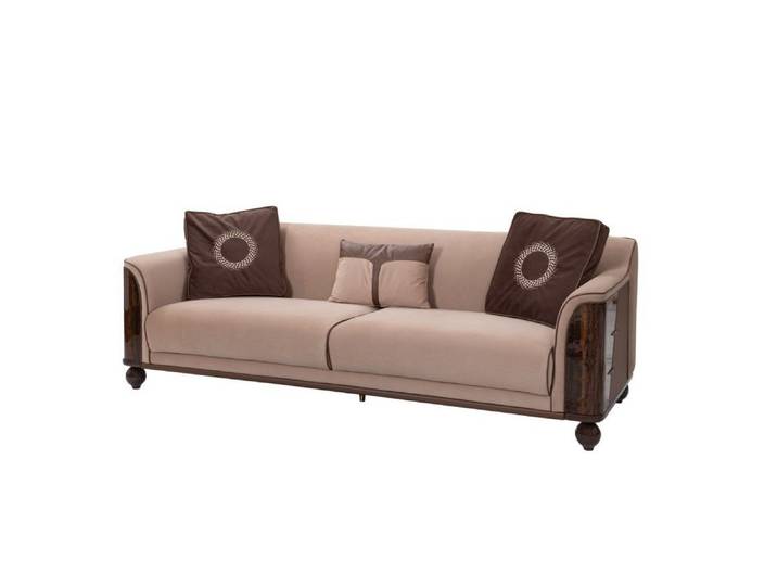 JVmoebel 3-Sitzer Braunes Sofa von JVMoebel aus hochwertigem Stoff mit Kissen
