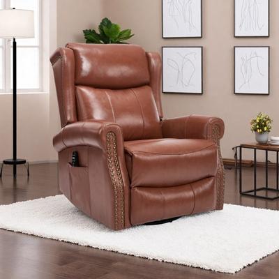 Manual Recliner Chair with Rocker & Swivel, Heat & Massage Features
