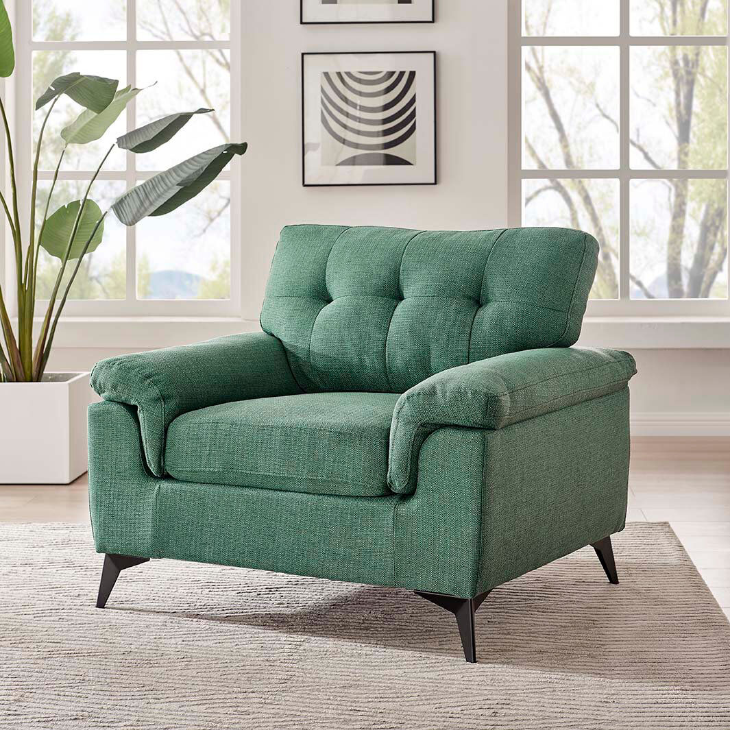 George Oliver Kalyvakia Upholstered Armchair Green 89cm H X 104cm W X 84cm D