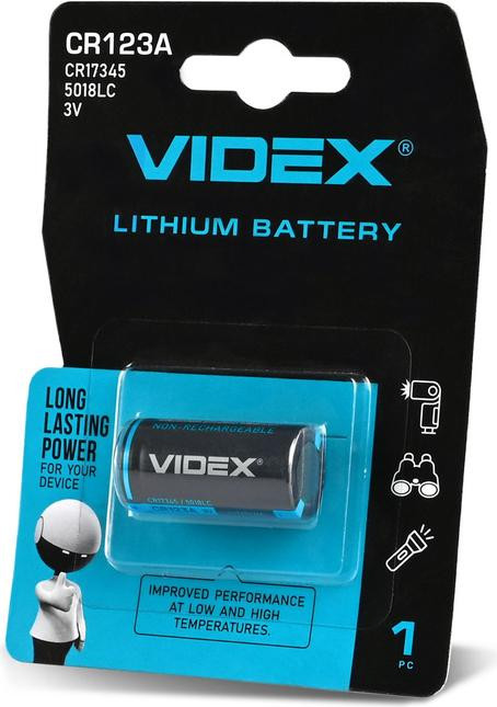 Videx CR123A lithiumbatterij, 3V, 1500mAh