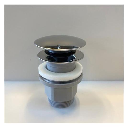 Ideal Standard 1 1/4" forkromet push open bundventil i plast med topcover i rustfrit stål (B961705AA)