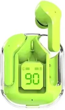 Uplifted Trends Wireless Bluetooth Earphones With Transparent Design Sound & LED Digital Display Stereo Sound Earbuds For Ultimate Audio green