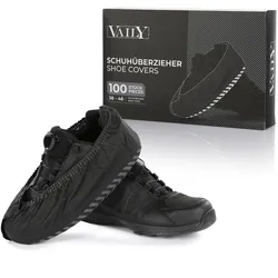 Vaily Schuhüberzieher Überziehschuhe 100er Pack ( 50 Paar ) Schuhschoner Schwarz