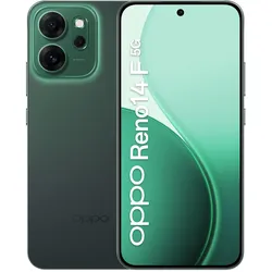 OPPO Reno14 F (256 GB, Green, Luminous Green, 6.57", Dual SIM, 5G), Smartphone, Grün