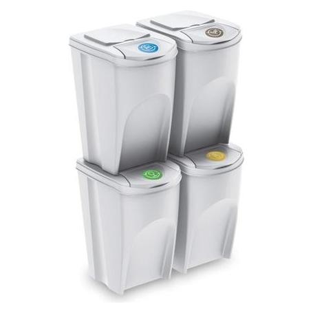 GCS Kosz na śmieci Prosperplast Kosz na śmieci SORTIBOX 4 x 35l - popielaty (IKWB35S4-427C)