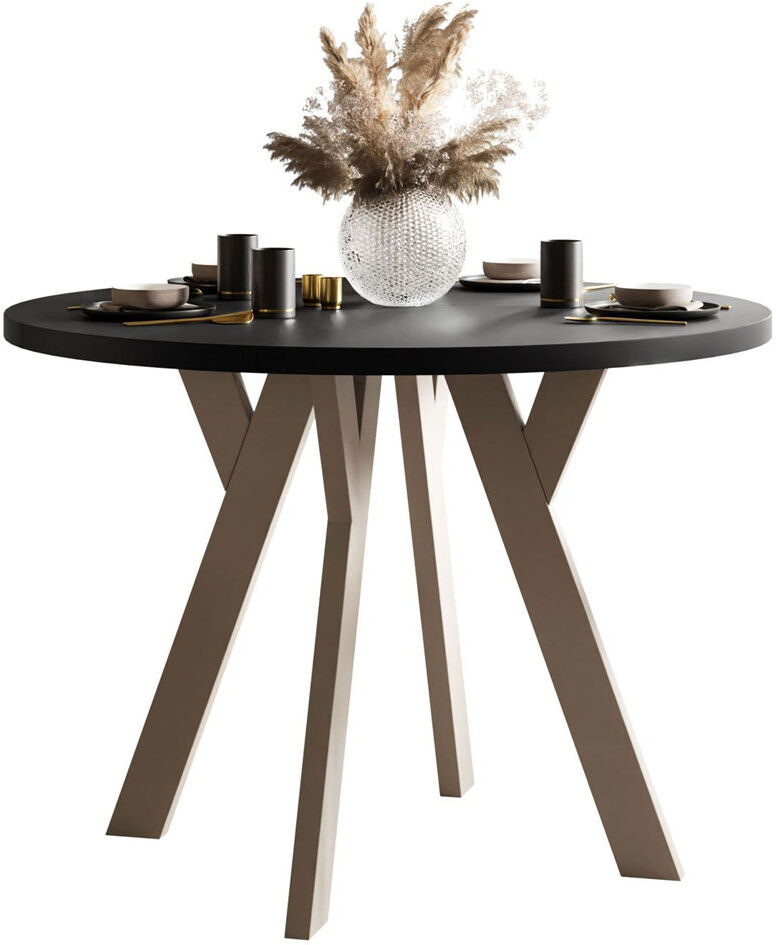 George Oliver 149.5 cm Extendable Round Dining Table Cashmere/Black