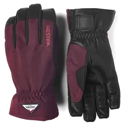 Hestra Powder Short 5-finger Handschuhe bordeauxrot- Gr. 8