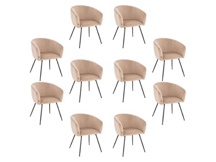 Home Deluxe - Polsterstuhl ARIA - 10 Stück, Farbe: Samt Beige - weiche Polsterung, bis 120 kg belastbar I Küchenstuhl Speisestühle Esszimmerstühle