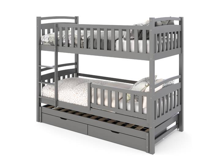 Etagenbett JULIETTE mit Ausziehfunktion 90 x 200 cm anthrazit