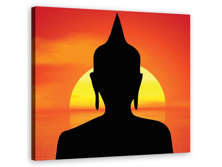 Feeby Leinwandbilder, Budda Religiös Orange Abstrakt 50x50cm, Religion/Spiritualität, Rechteckig, 50x50 cm, Bilder & Rahmen, Bilder, Leinwandbilder