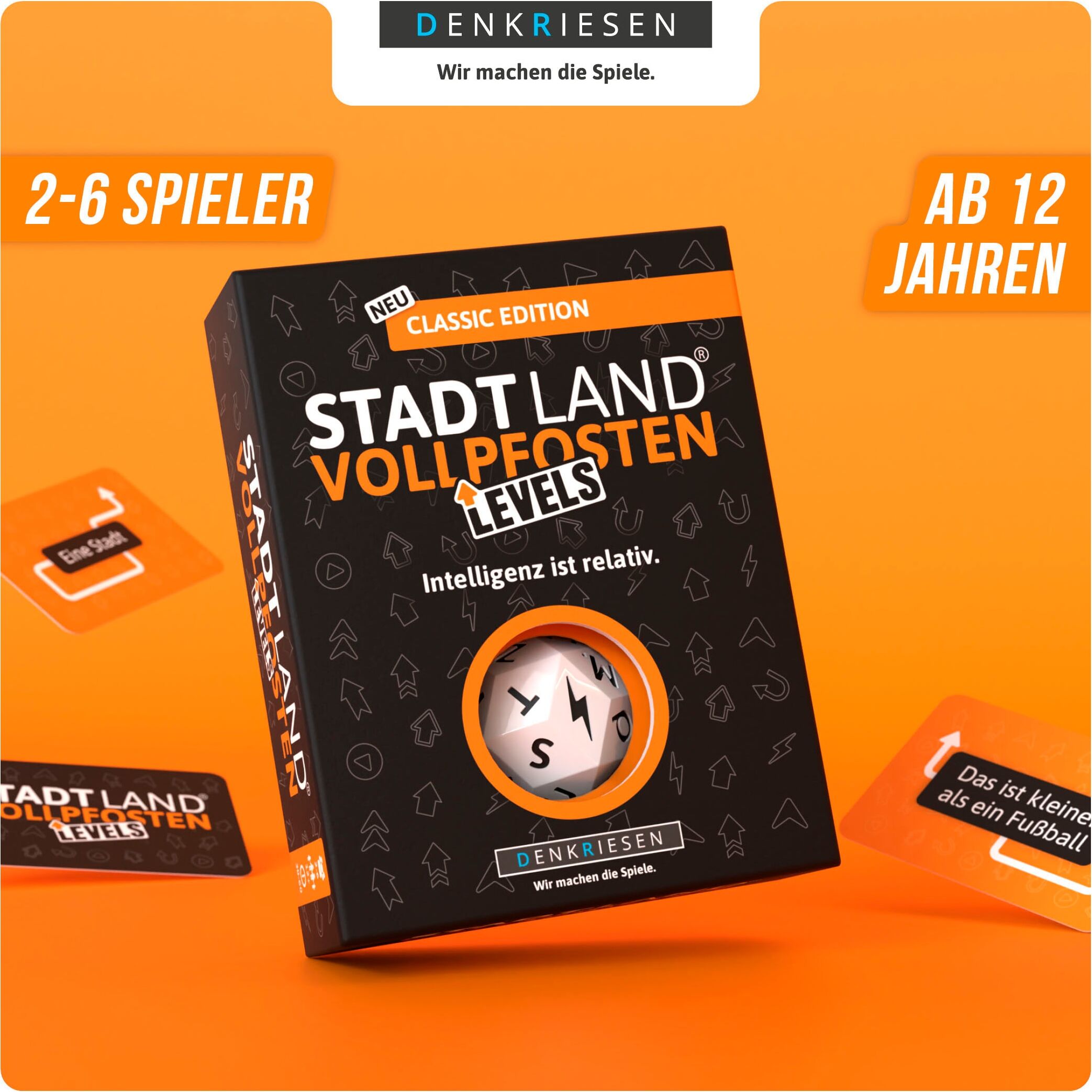 Spiel DENKRIESEN "Stadt Land Vollpfosten Levels - Classic Edition", bunt, Spiele, Kinder, Spiel, "Intelligenz ist relativ."; Made in Germany