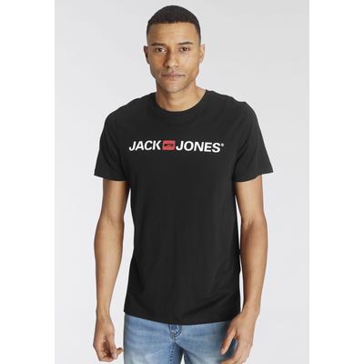 T-Shirt JACK & JONES "JJECORP mit Print, vielseitig kombinierbar für den Alltag", Herren, Gr. S, schwarz, Single Jersey, Obermaterial: 100% Baumwolle, bedruckt, Basic schmal normal, Rundhals, Shirts T-Shirt, Logodruck, modisch, regular fit,...