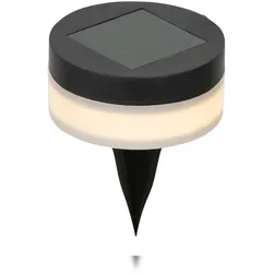 Lumineo Solar LED Wegeleuchte 9x12cm Kunststoff Solarleuchte Garten Beet Einfahrt Weg Bodenstrahler Wegbeleuchtung Außenleuchte Boden Schwarz / Warmweiß