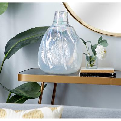 CosmoLiving by Cosmopolitan White Glass Contemporary Vase 14 x 9 x 9