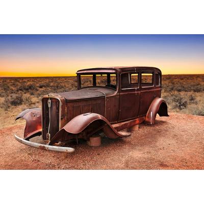 Fototapete PAPERMOON "Rout 66 Oldtimer", bunt, B:3m L:2,23m, Vlies, Tapeten