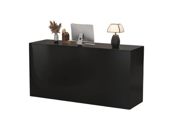 WENMEE Empfangstheke, for Wohnzimmer, Büro, Geschäft Großes Tablett, verstärktes technisches Tablett, Aufbewahrungsschrank, Schubladen(Black,80cm)