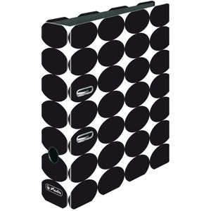 Herlitz Ordner 50040087 maX.file, Karton, A4, 8cm, Motiv Just Black, schwarz / weiß