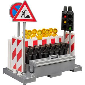 bruder Spielset 62009, ab 4 Jahre, Zubehör: Verkehrssicherungsset mit Ampel, 20 Teile