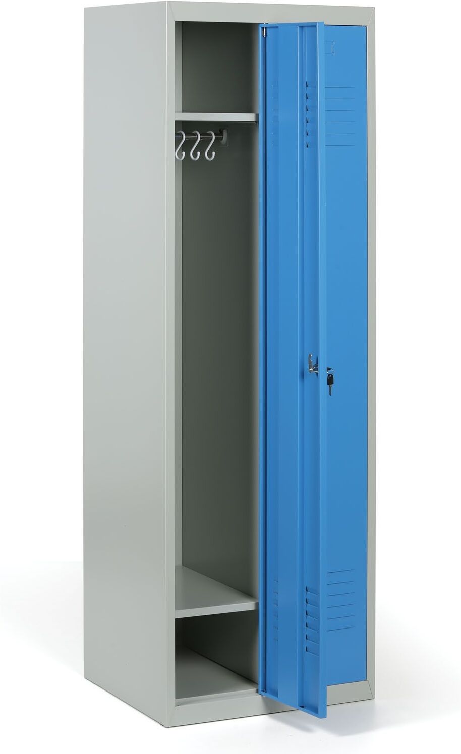 B2B Partner Szafka ubraniowa S2, 2-drzwiowa, 1800 x 600 x 500 mm, zamek cylindryczny, drzwi niebieskie